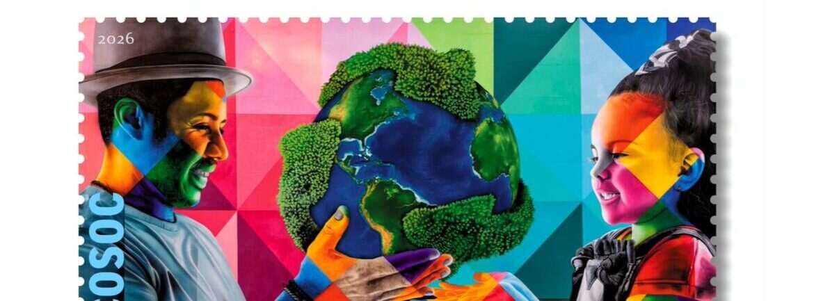 Eduardo Kobra cria selo que marca os 80 anos do Conselho Econômico e Social da ONU